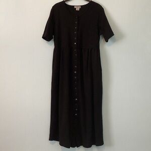 Woman Within Black Button-Down Midi Dress 🏹